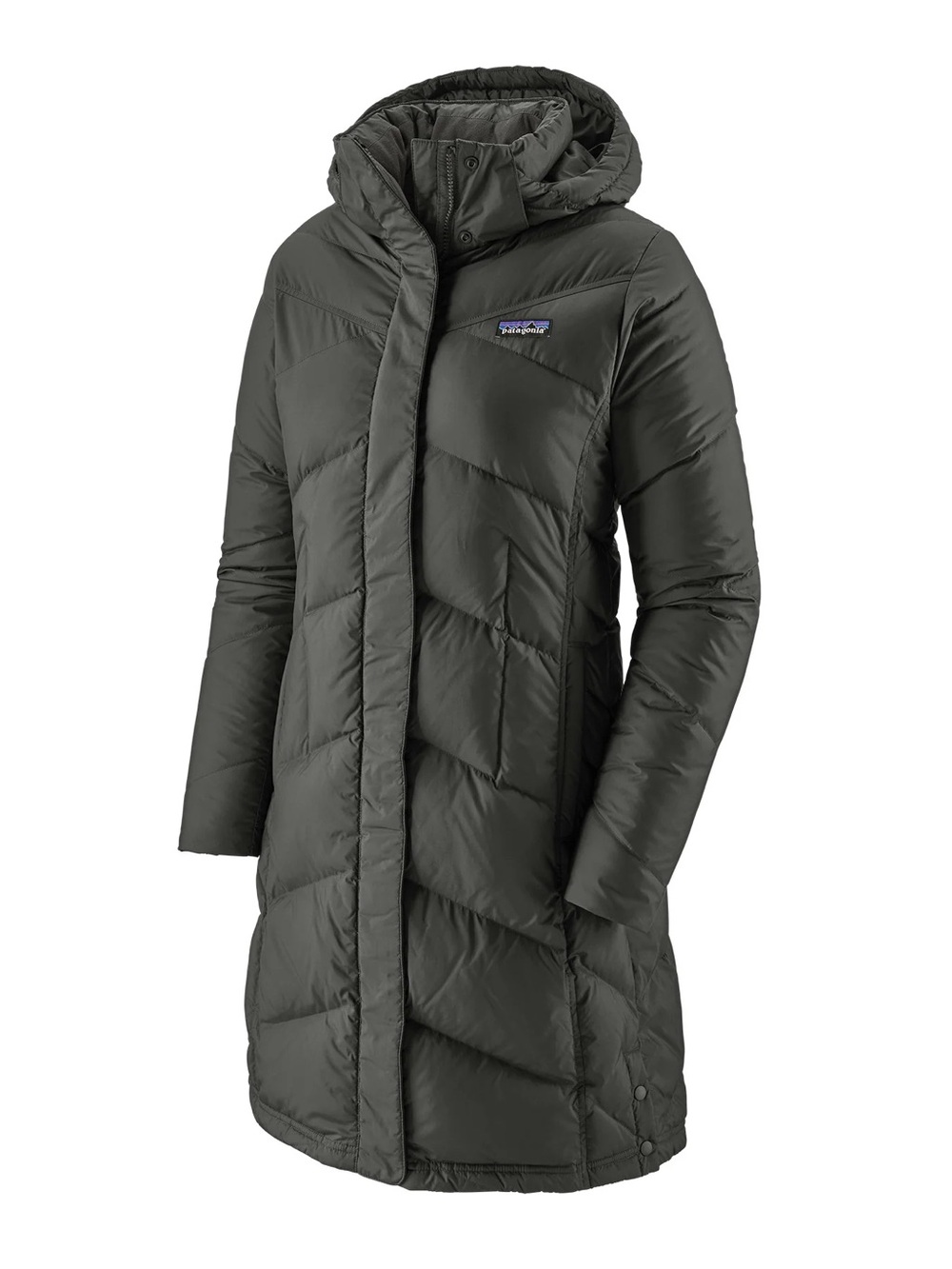Patagonia Down With It Parka Long Insulated Hooded Coat Forge Grey
